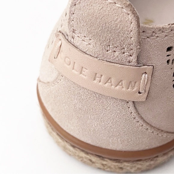COLE HAAN Beige Perforated Suede Lace Up Espadrilles Shoes Women’s Size 10.5B - Picture 7 of 12